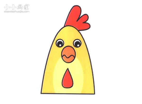 火红鸡冠的公鸡简笔画画法图片步骤