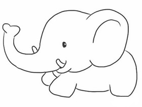 奔跑的卡通大象简笔画画法图片步骤