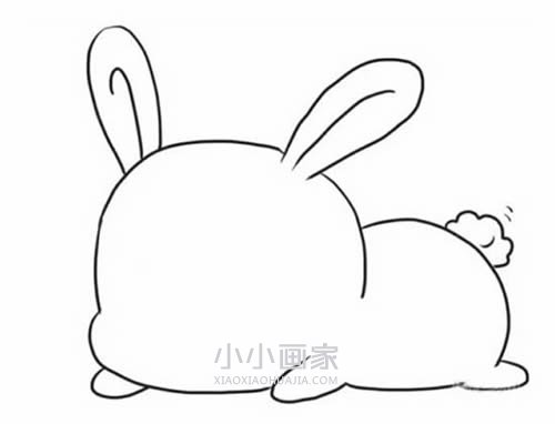 趴地上的可爱兔子简笔画画法图片步骤