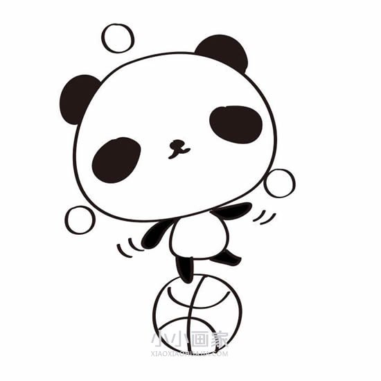 表演杂耍的大熊猫简笔画画法图片步骤