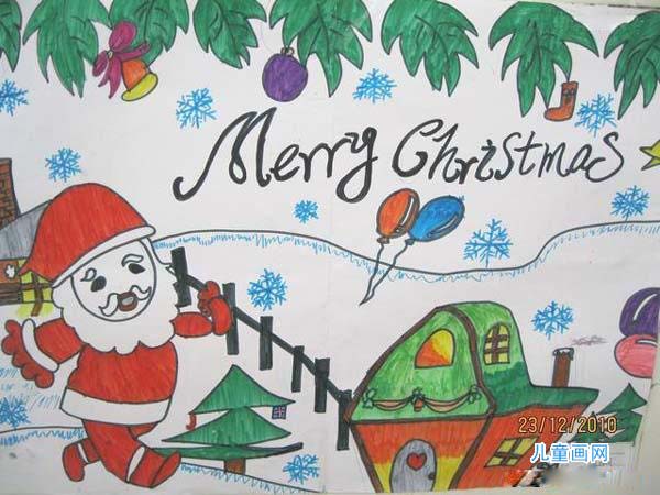 获奖圣诞节儿童优秀水彩画作品图片大全