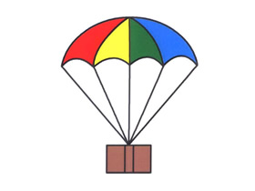 彩色降落伞简笔画画法图片步骤