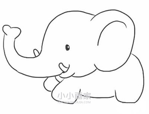 奔跑的卡通大象简笔画画法图片步骤 大象简笔画卡通图片 茶文网