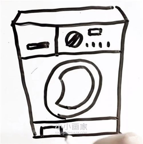 滚筒洗衣机简笔画画法图片步骤 小小画家