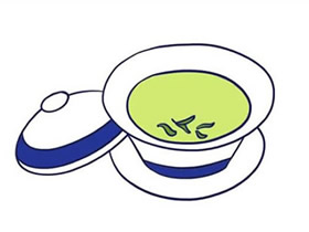 一杯绿茶简笔画画法图片步骤