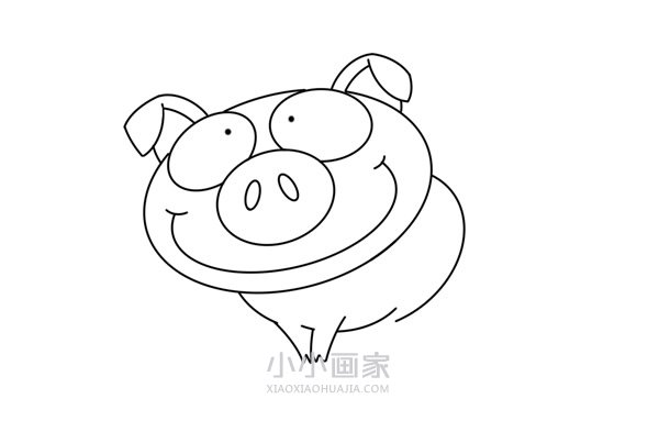 蠢萌的猪简笔画画法图片步骤